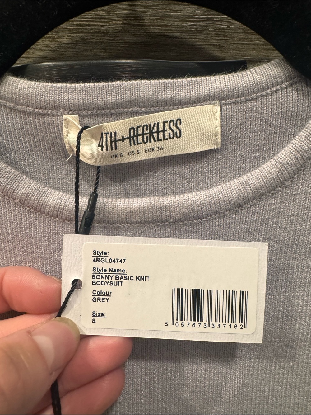 NWT Gray Crewneck Bodysuit - Picture 3 of 4